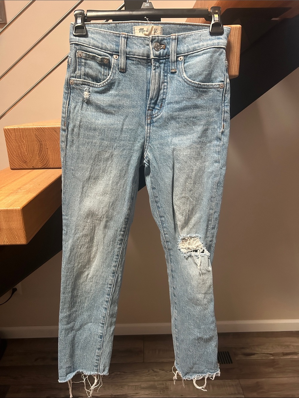 Madewell Light Blue Distressed Ankle Crop Jeans The Perfect Vintage Jean